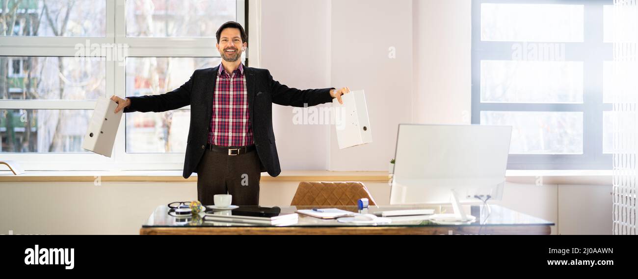 Übung Training In Corporate Office Mit Dokumenten Stockfoto