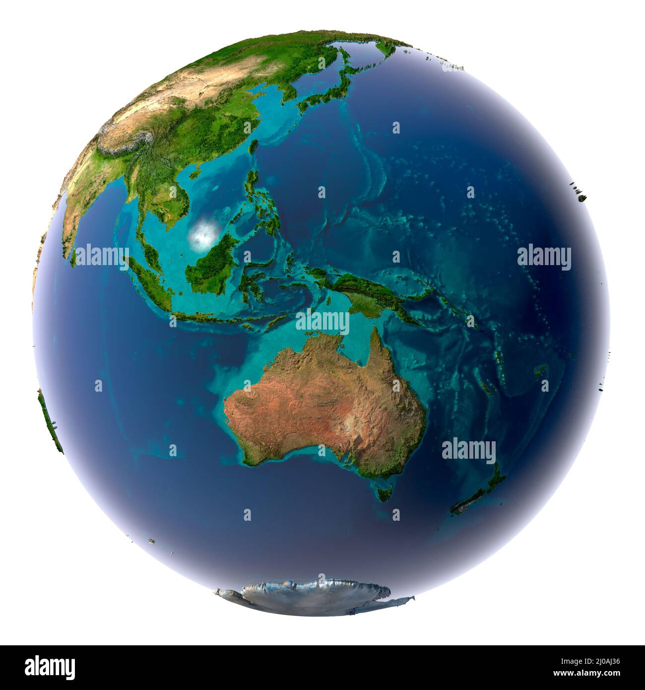 Realistischer Planetenerde mit natürlichem Wasser Stockfoto