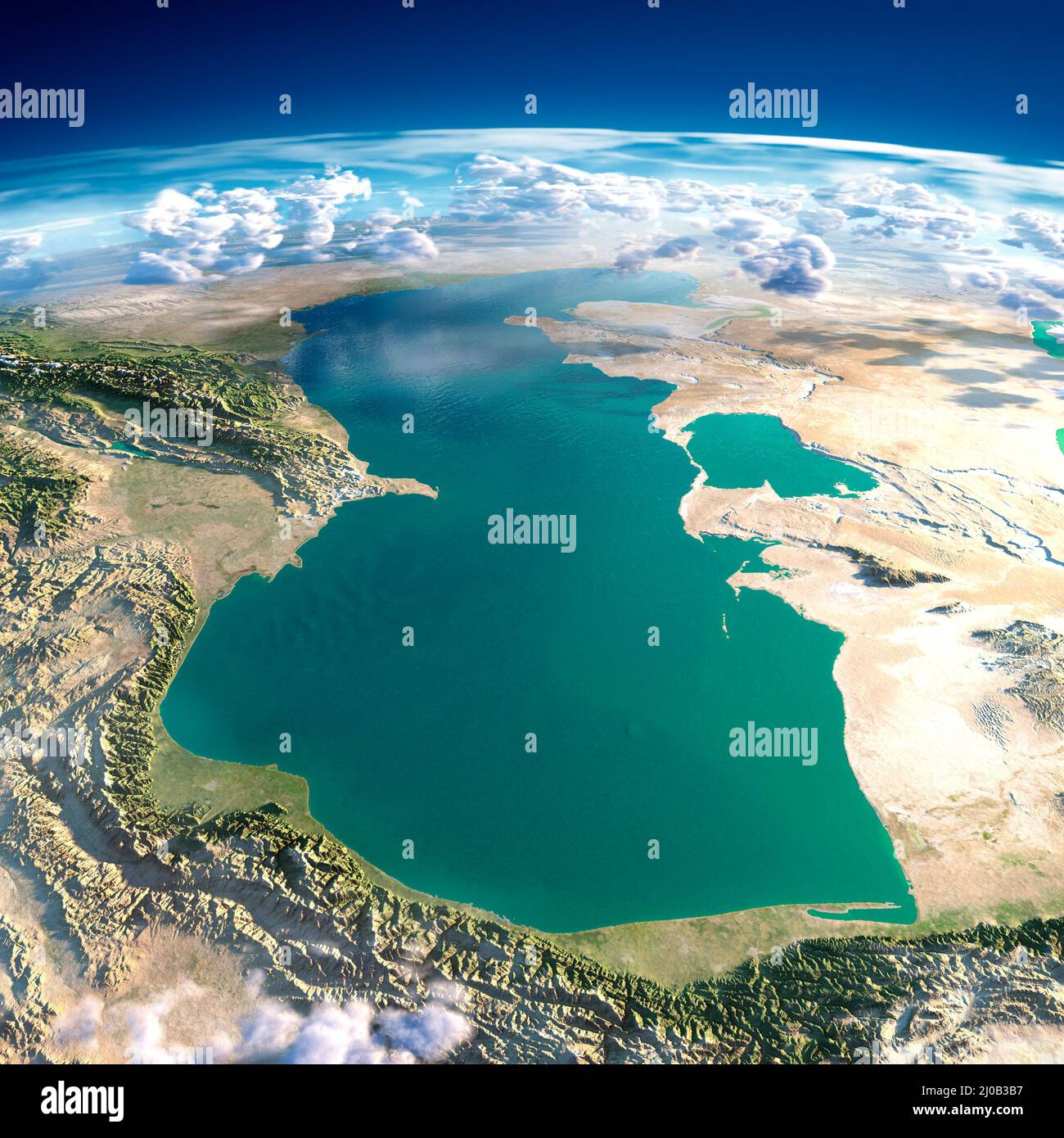 Fragmente des Planeten Erde. Kaspisches Meer Stockfoto