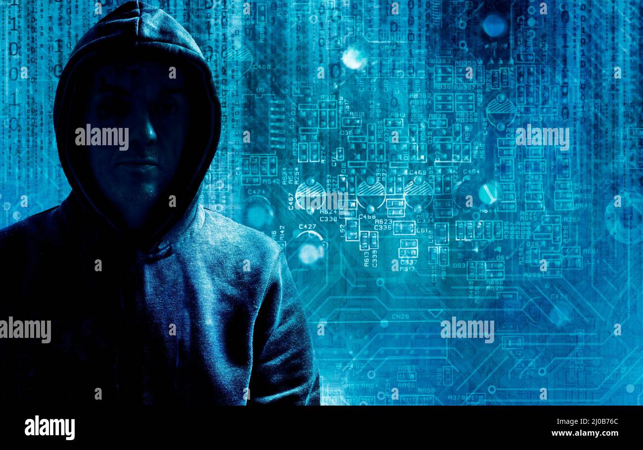 Gehotete Hacker oder Cyberkriminelle Stockfoto