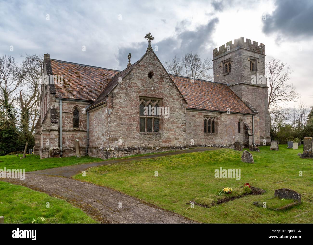 St. James Church in Flyford Flavell, Worcestershire, England Stockfoto