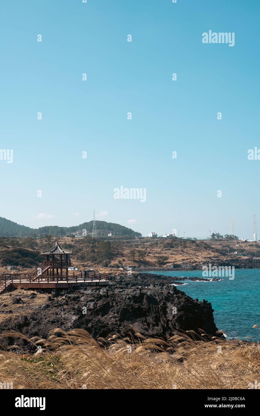 Dakmeor Coastal Road, Jeju Olle Trail Route 18 in Jeju Island, Korea Stockfoto