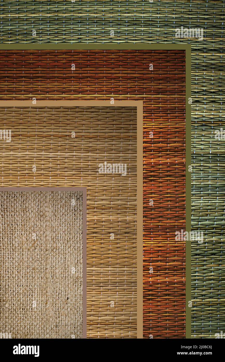 Textur gewebt Stroh Hintergrund grün Stockfoto