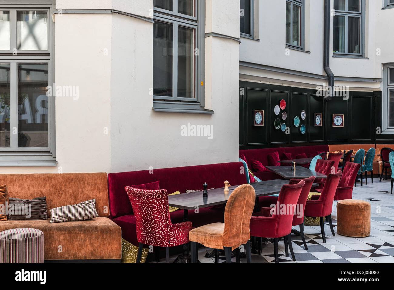 Uppsalla, Uppland, Schweden - 07 27 2019- Restaurant in der Svava Matgalleria Shpping Mall Stockfoto