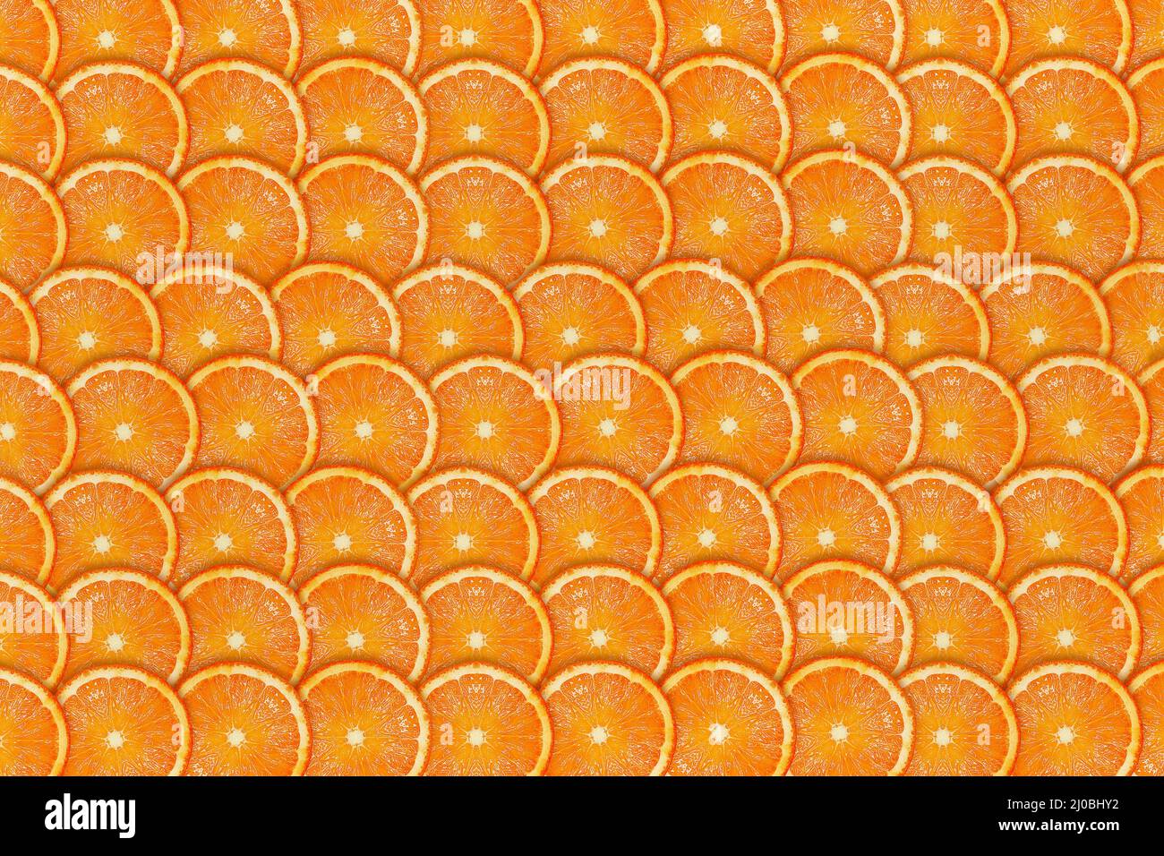 Orange Hintergrund gehackt Kreis Nahaufnahme Orangen Stockfoto