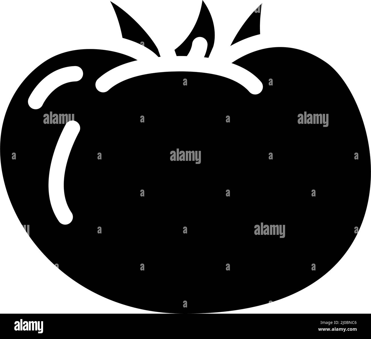 Abbildung des Symbols für Tomatengemüse-Glyphen Stock Vektor