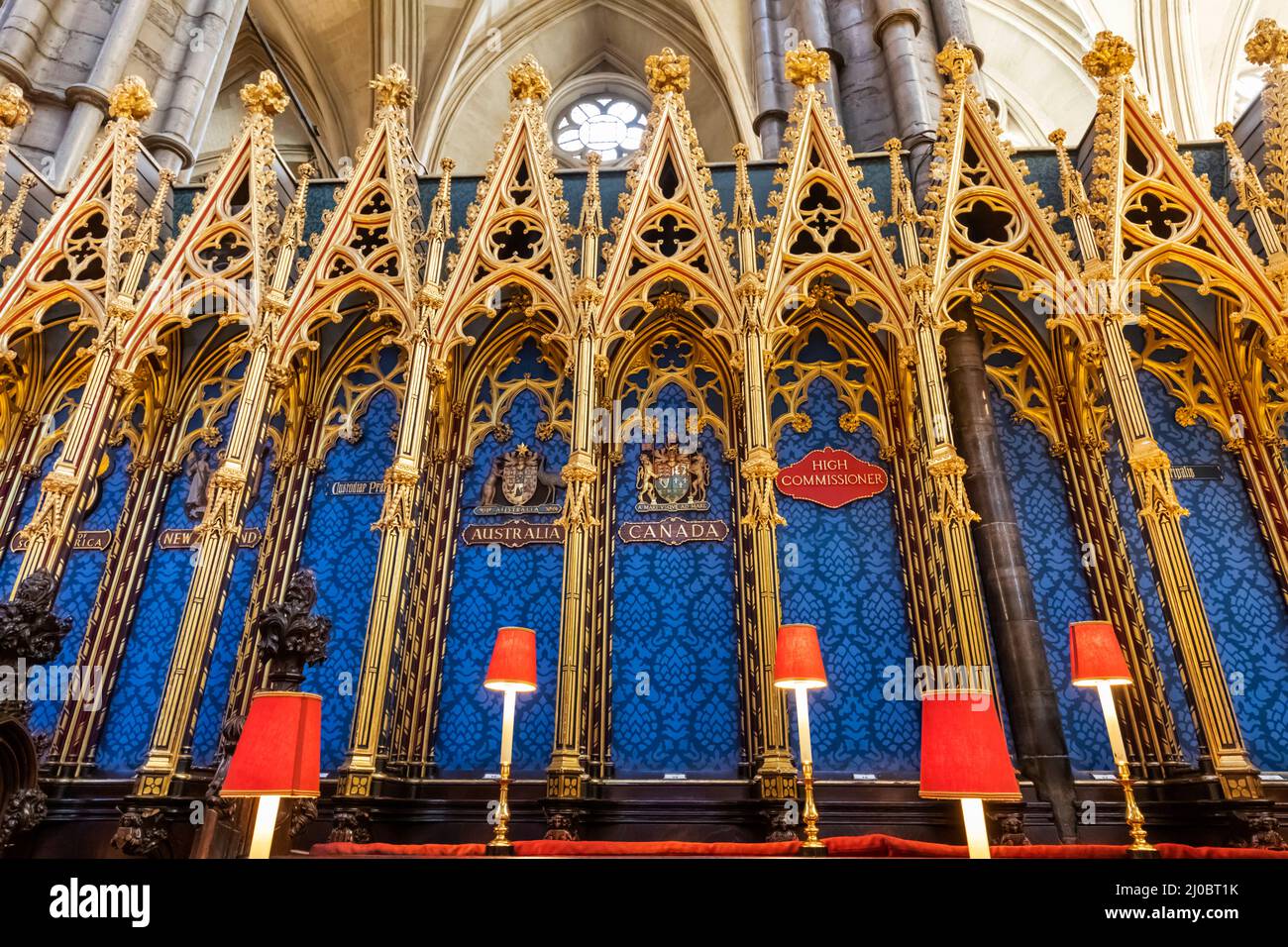 England, London, Westminster Abbey, The Choir Pews Stockfoto