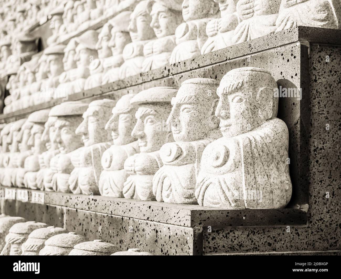 Muster der buddhistischen Heiligen Stein, im koreanischen Baustil, Muster, Hintergrund, Religion und glauben Konzept Stockfoto