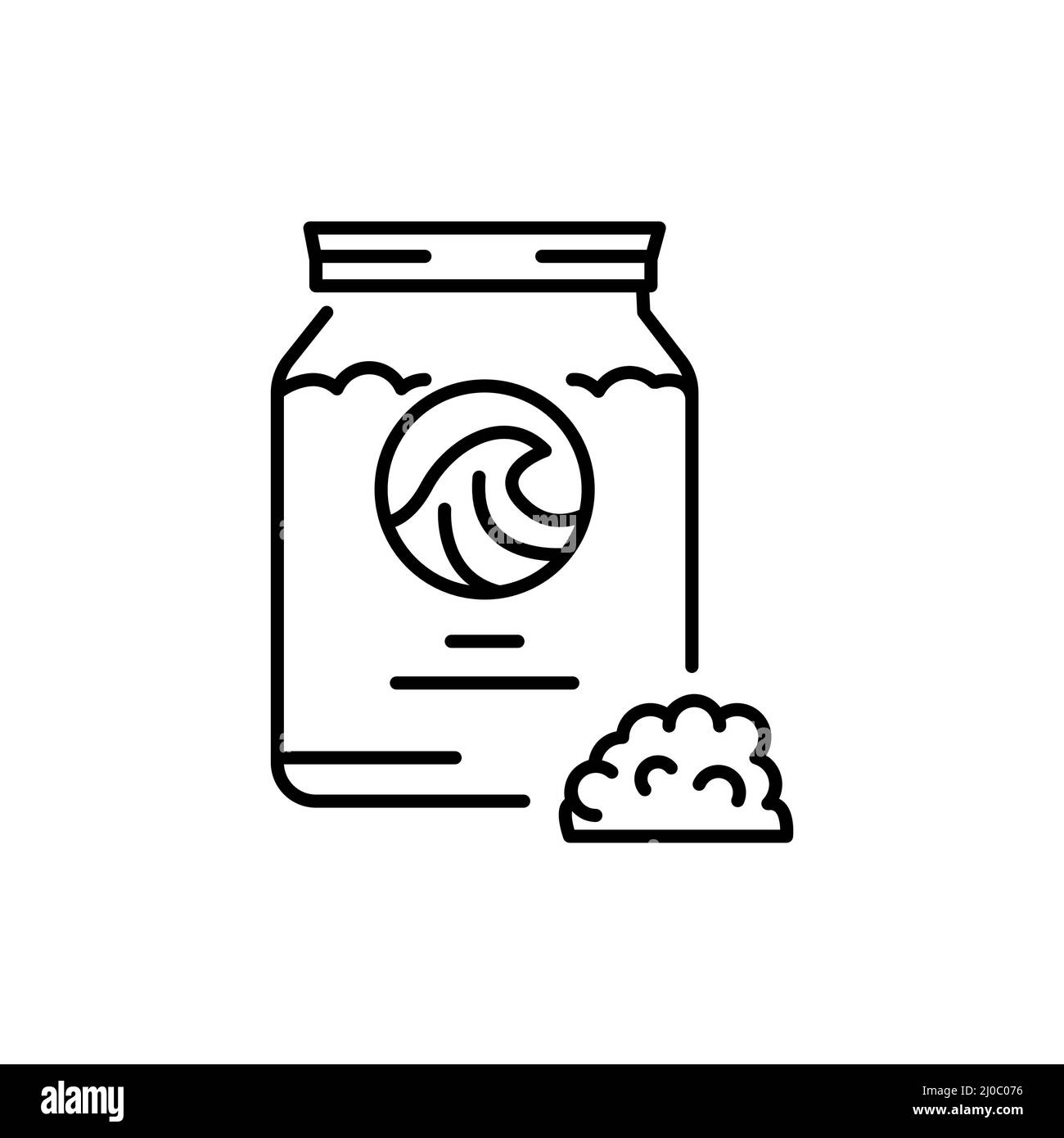 Symbol für die Salzfarbe des Badezimmers. Kosmetisches Produkt. Piktogramm für Webseite, mobile App, Promo. Stock Vektor