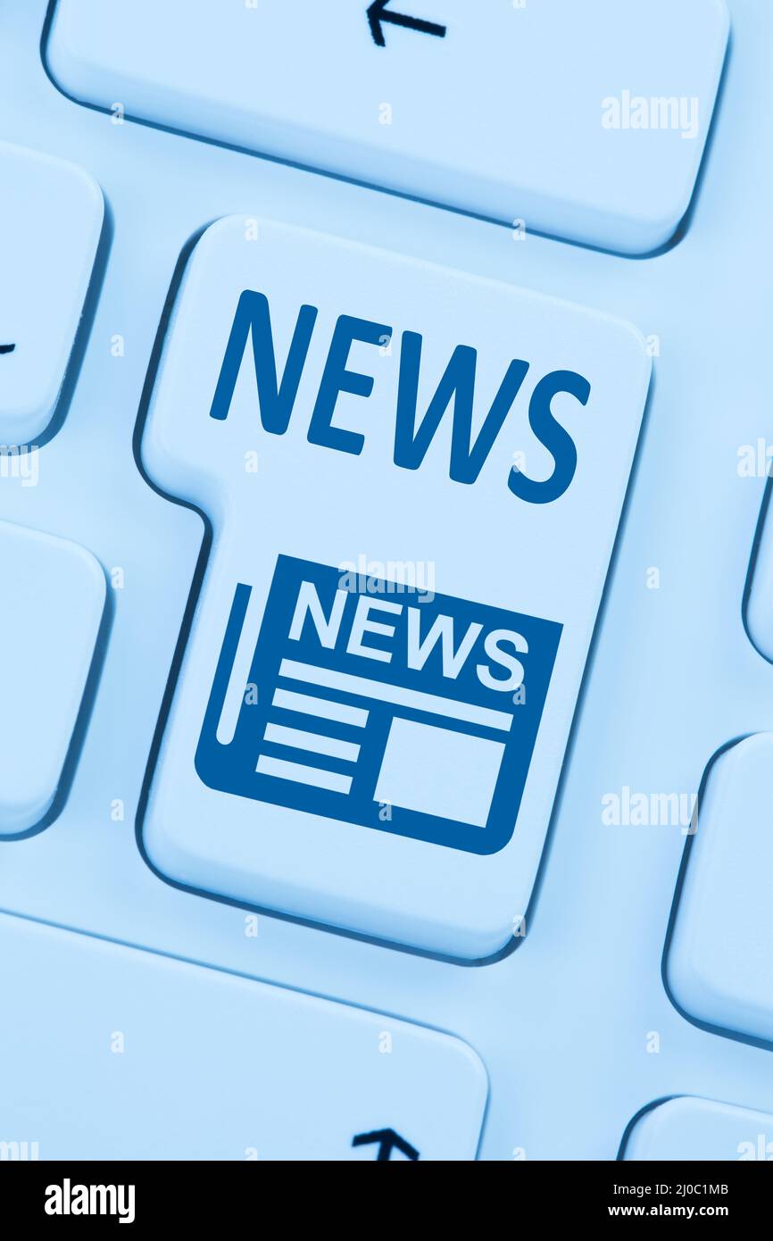 Online Zeitung News Computer blau Web Stockfoto