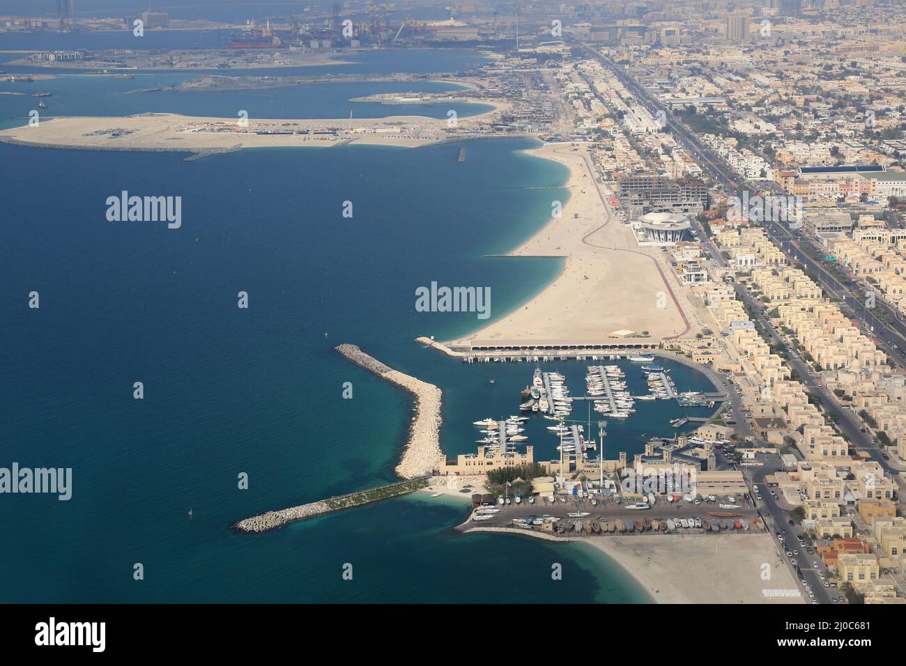 Luftaufnahme der Strandinsel Dubai Jumeirah Jumeira Stockfoto