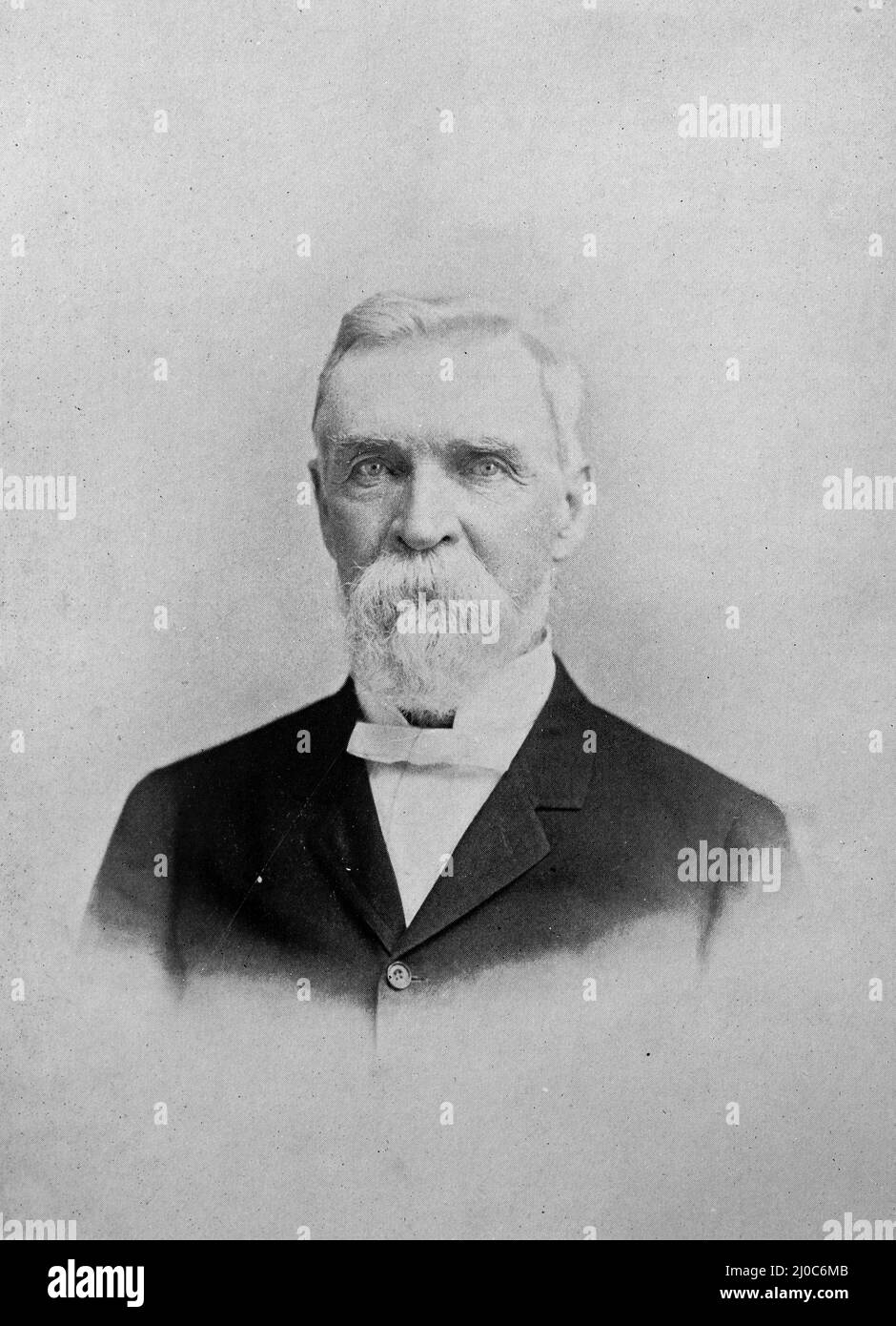 John Fritz, amerikanischer Pionier der Eisen- und Stahltechnologie und Vater der US-Stahlindustrie; Schwarz-Weiß-Fotografie, aufgenommen um 1890s Stockfoto