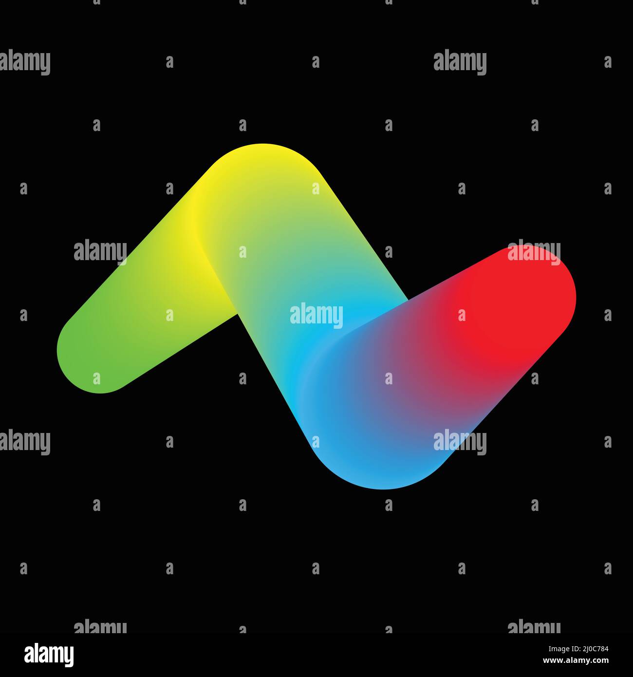 N Buchstabe farbenfroh und elegant Glow Stock Vektor