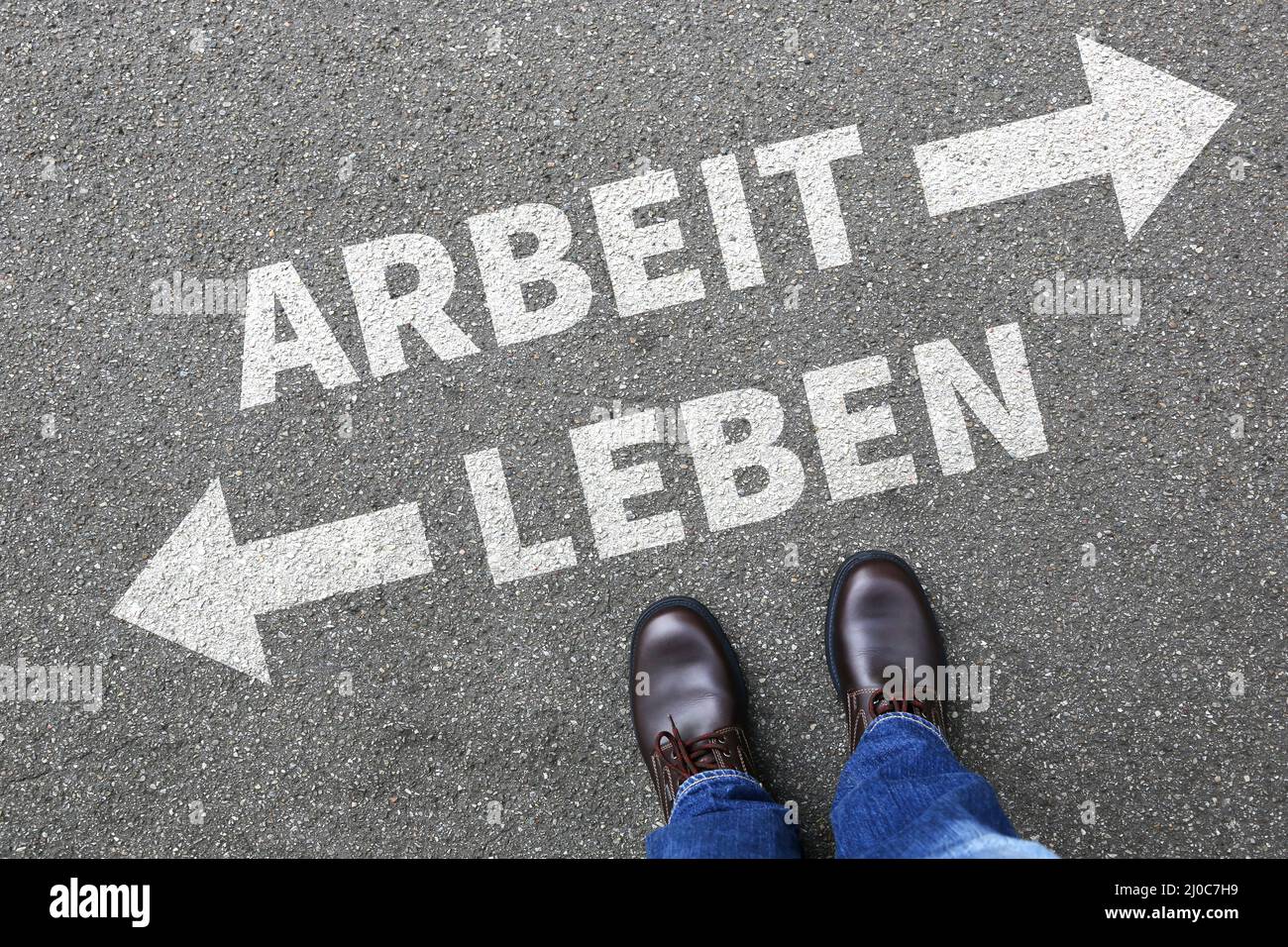 Arbeit Leben Stress Erholung Gesundheit Glück glückliches Geschäftskonzept Stockfoto