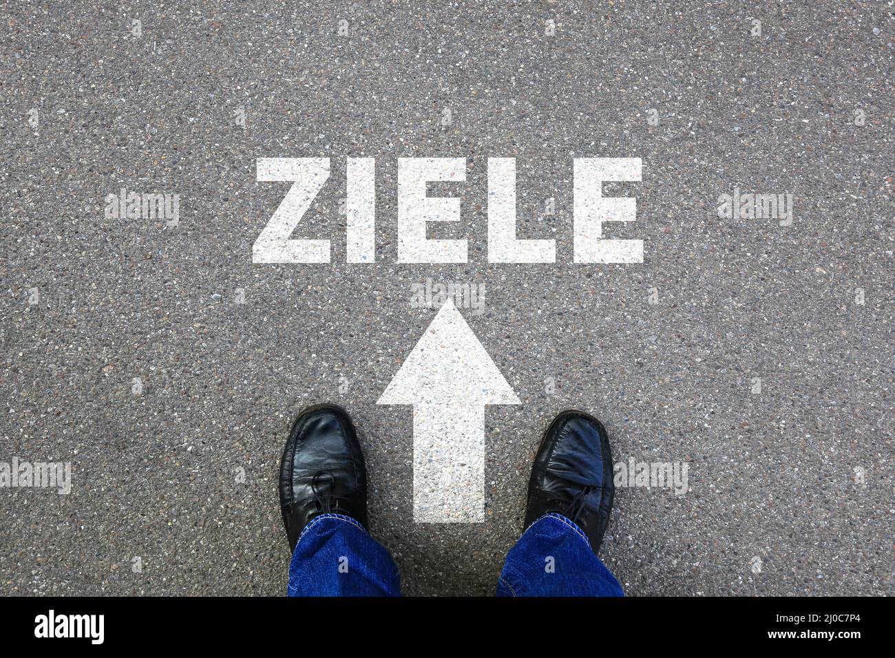 Ziele Ziel Erreichen Sie eine neue festgelegte Erfolgsstrategie Future Businessman Business Concept Stockfoto