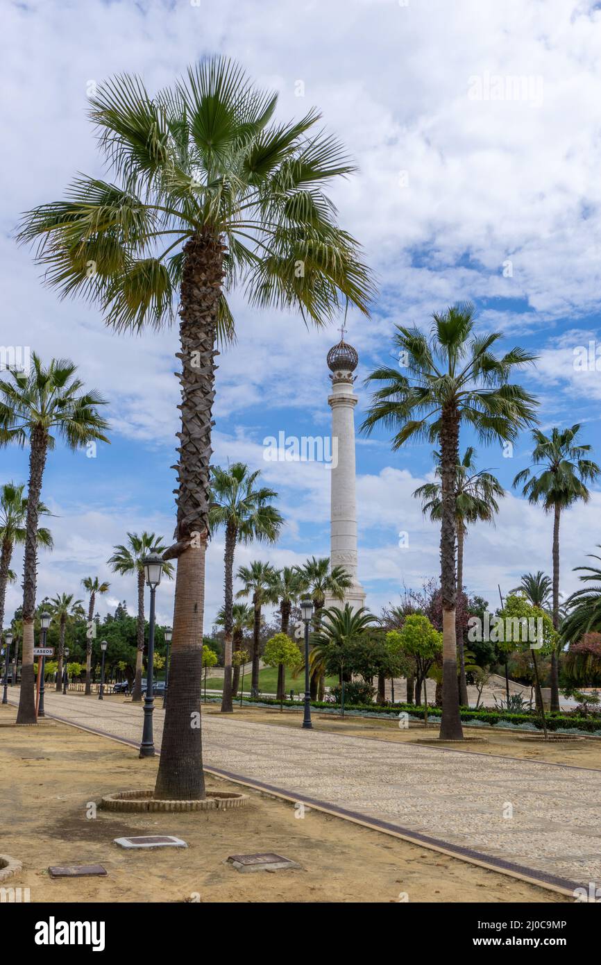 La Rabida, Spanien - 14. märz 2022: Das Denkmal für die Entdecker Amerikas in La Rabida Stockfoto