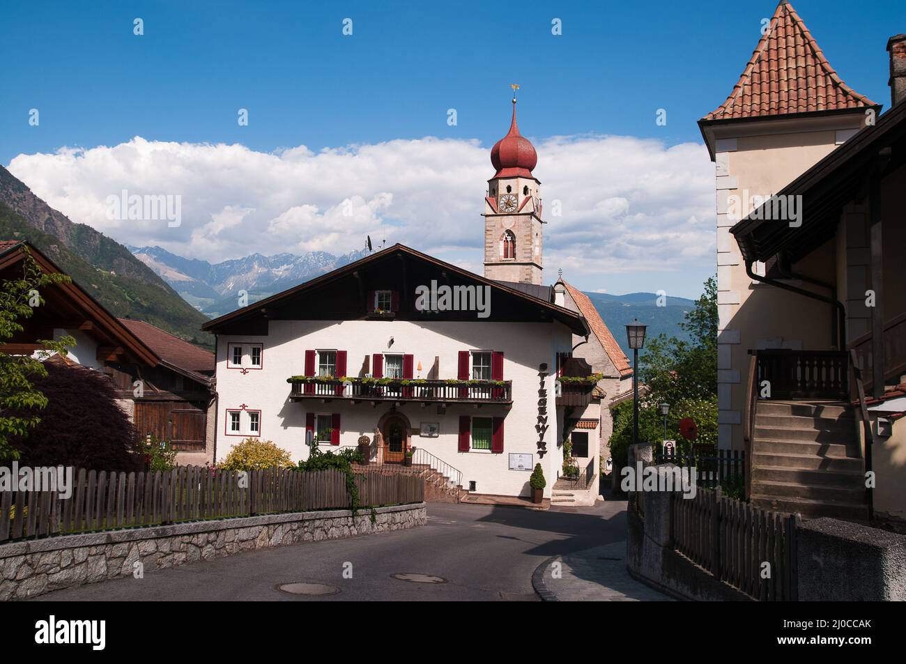 Dorf Partschins Stockfoto