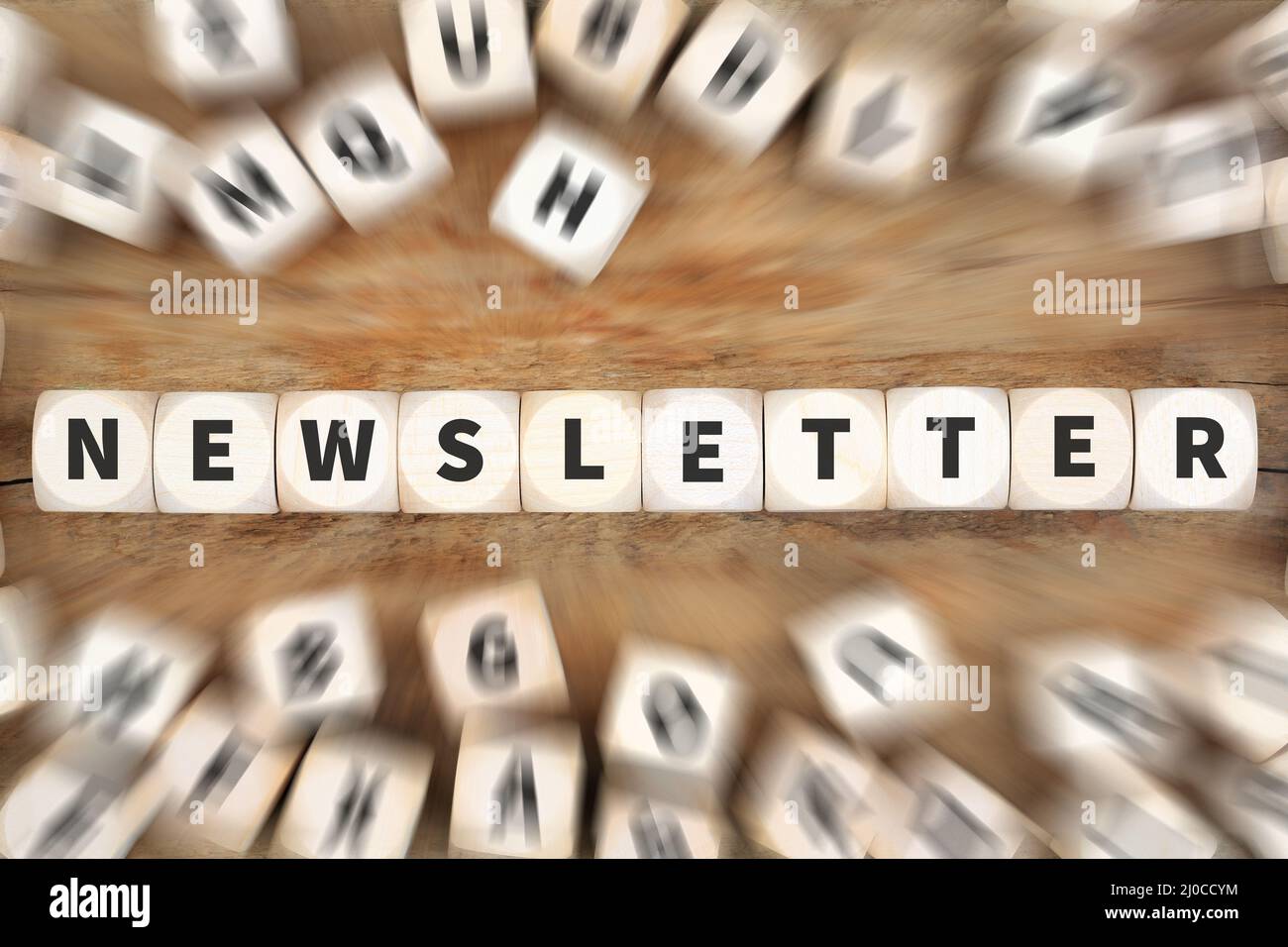 Newsletter Senden Internet Marketing Kampagne Cube Business Concept Stockfoto