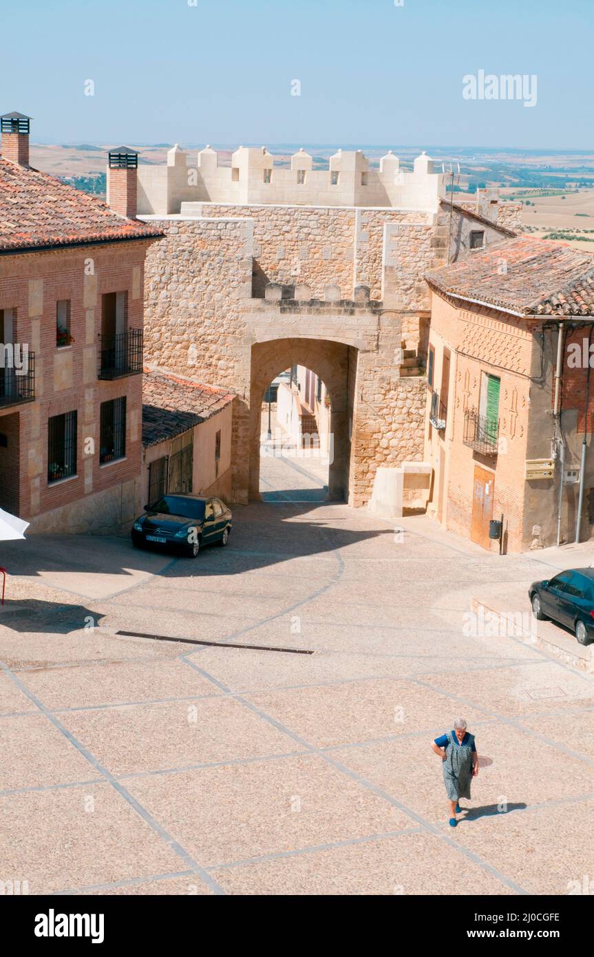 Plaza Mayor. Hita, Provinz Guadalajara, Castilla La Mancha, Spanien. Stockfoto