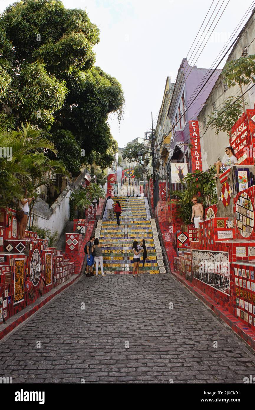 Escadaria SelarÃ³n, Treppen in Rio de Janeiro, Brasilien Stockfoto