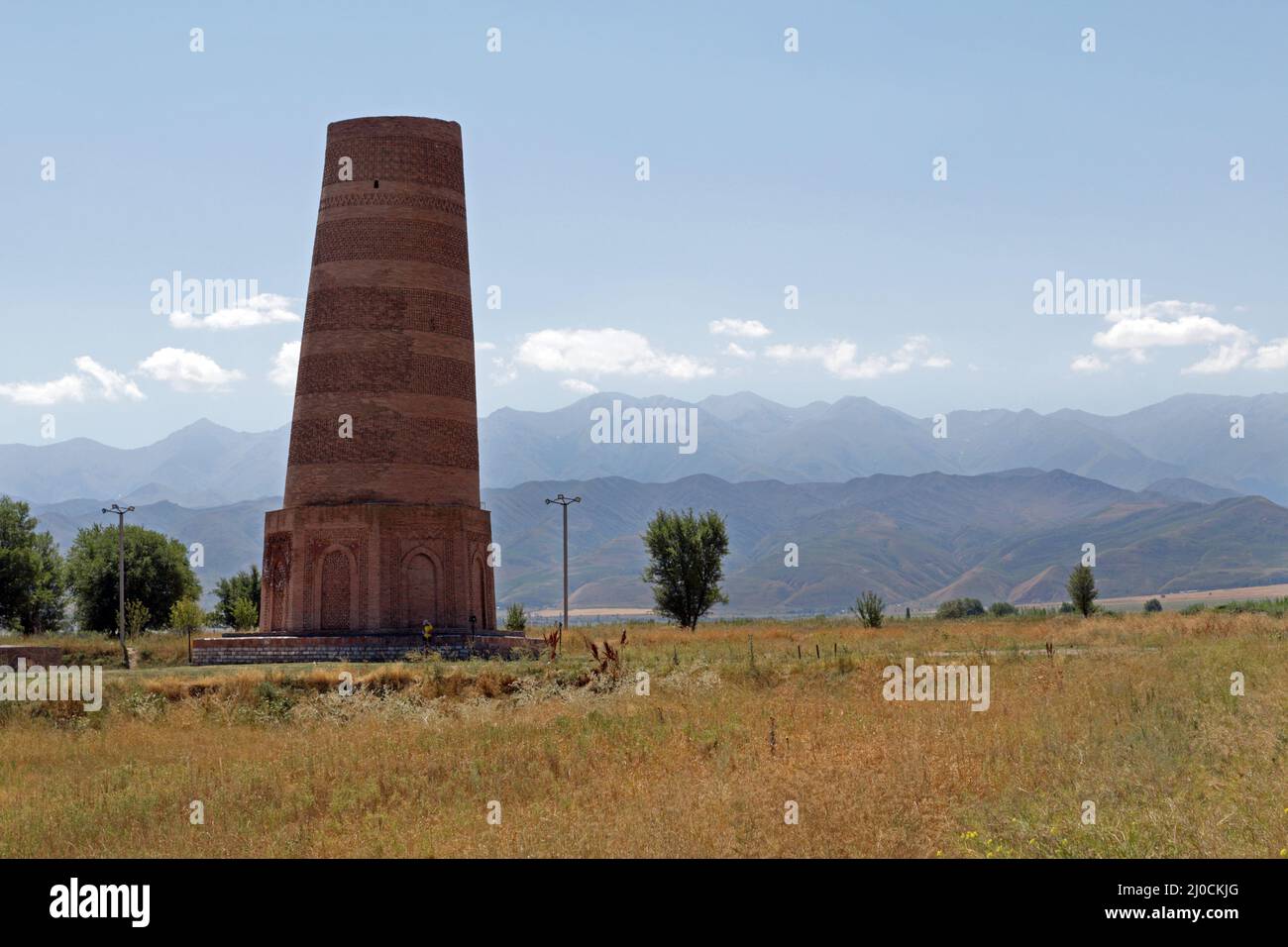 Burana Tower, Tokmak, Kirgisistan Stockfoto