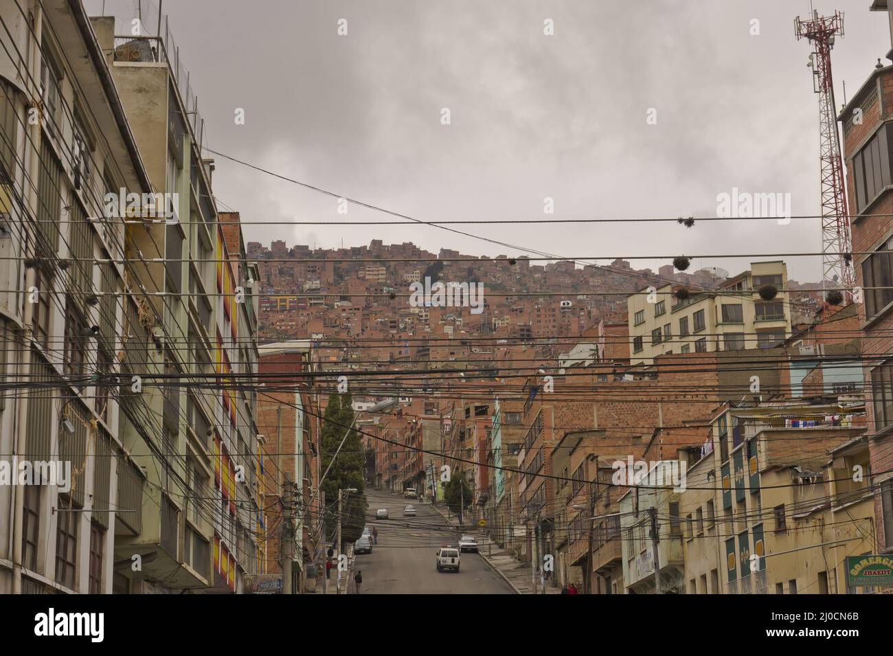 Blick Auf Die Brick Houses Hills, La Paz, Bolivien Stockfoto