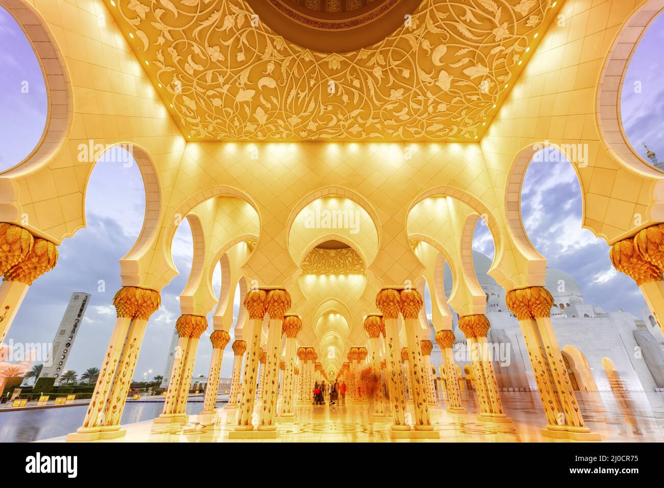 Scheich-Zayed-Moschee Abu Dhabi Scheich-Säulen Vereinigte Arabische Emirate Stockfoto