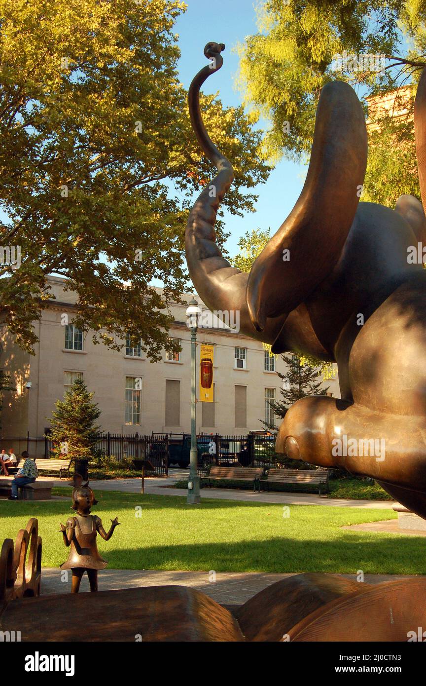 Horton hört einen Hoo im Dr. Seuss Memorial Garden in der Heimatstadt des Autors Springfield, Massachusetts Stockfoto