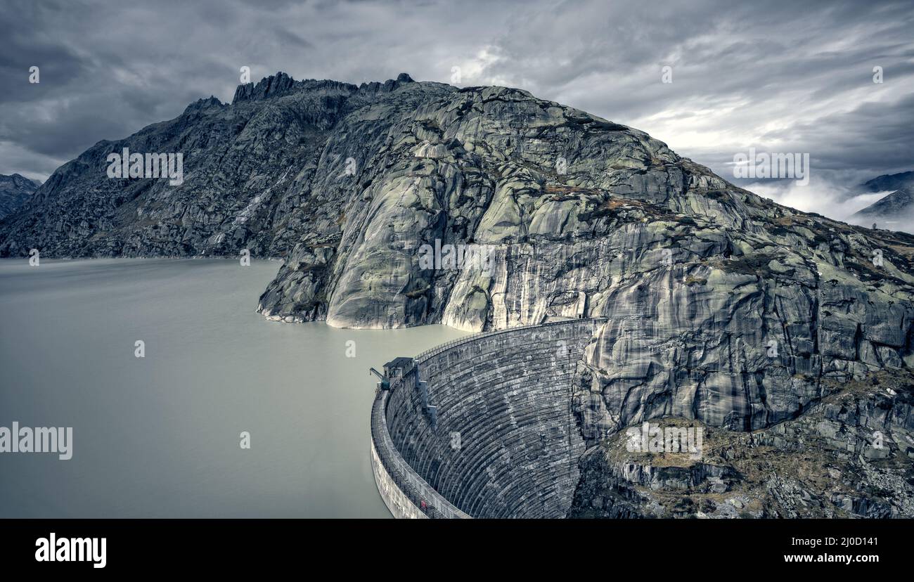 Grimselpass - Grimselsee. Stockfoto