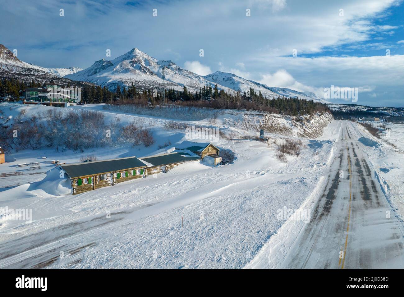 Die Lodge in Black Rapids, Delta Junction, Alaska Range, Fairbanks, Alaska Stockfoto