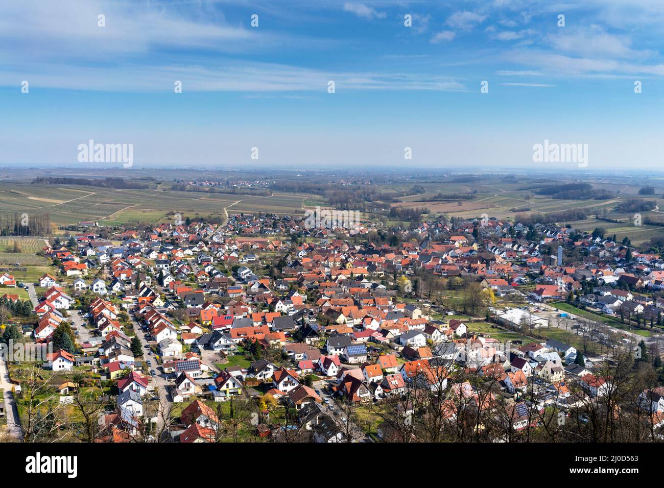 Die Stadt Klingenmünster in der Pfalz Stockfoto