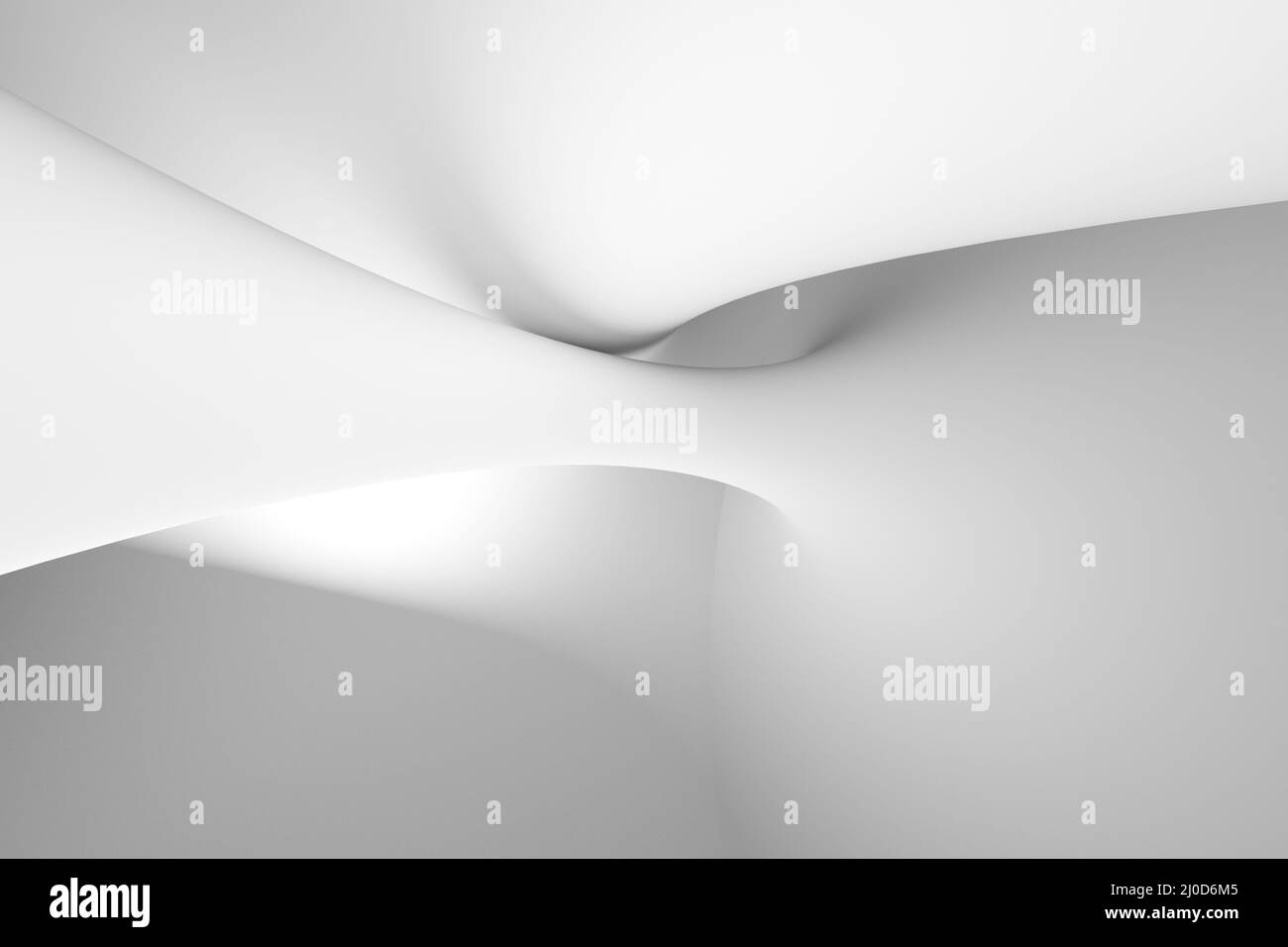 Abstrakter weißer Hintergrund mit weichem Shapes-Muster, 3D Rendering-Illustration Stockfoto