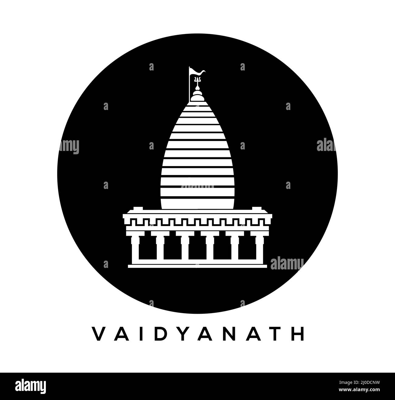 lord shiva (Vaidyanath) Tempel Vektor-Symbol. Vaidyanath Tempel, Deoghar, Jharkhand Symbol . Stock Vektor
