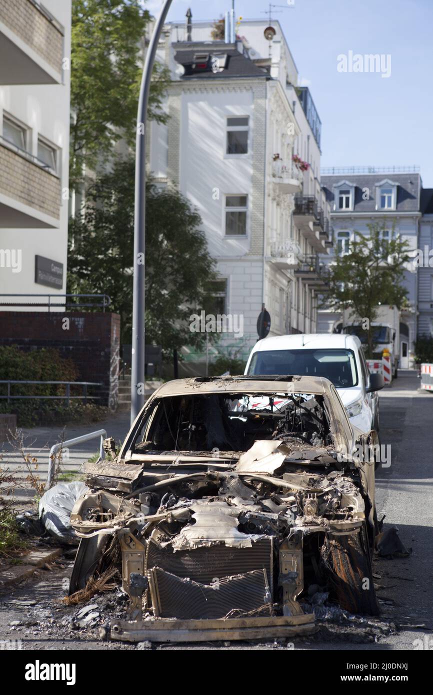 Verbrannten Auto Stockfoto