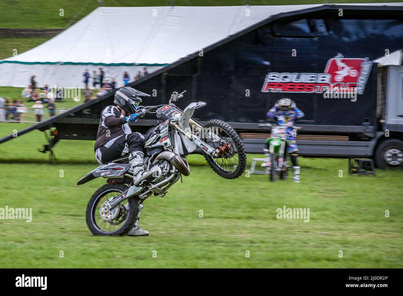 Stunt Rider Wheelie Stockfoto