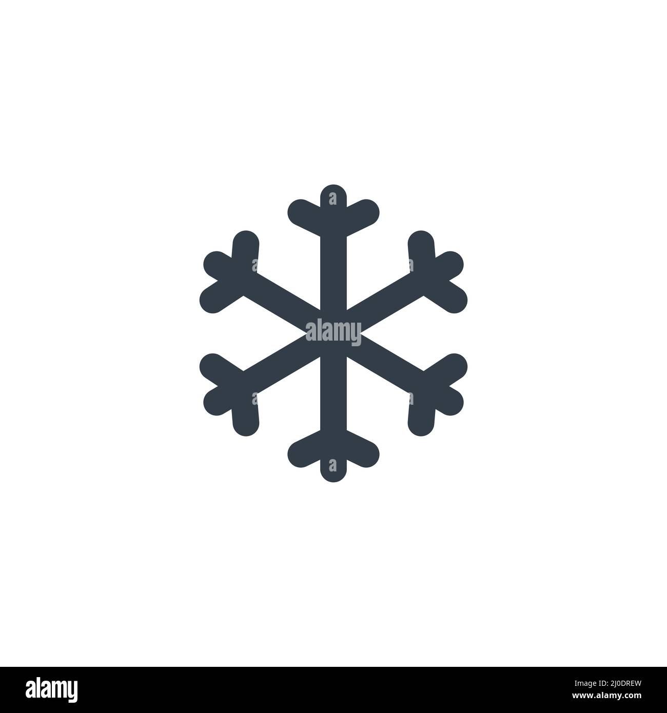 Schneeflocke-Symbol. Winterschneelement. Stock Vektor