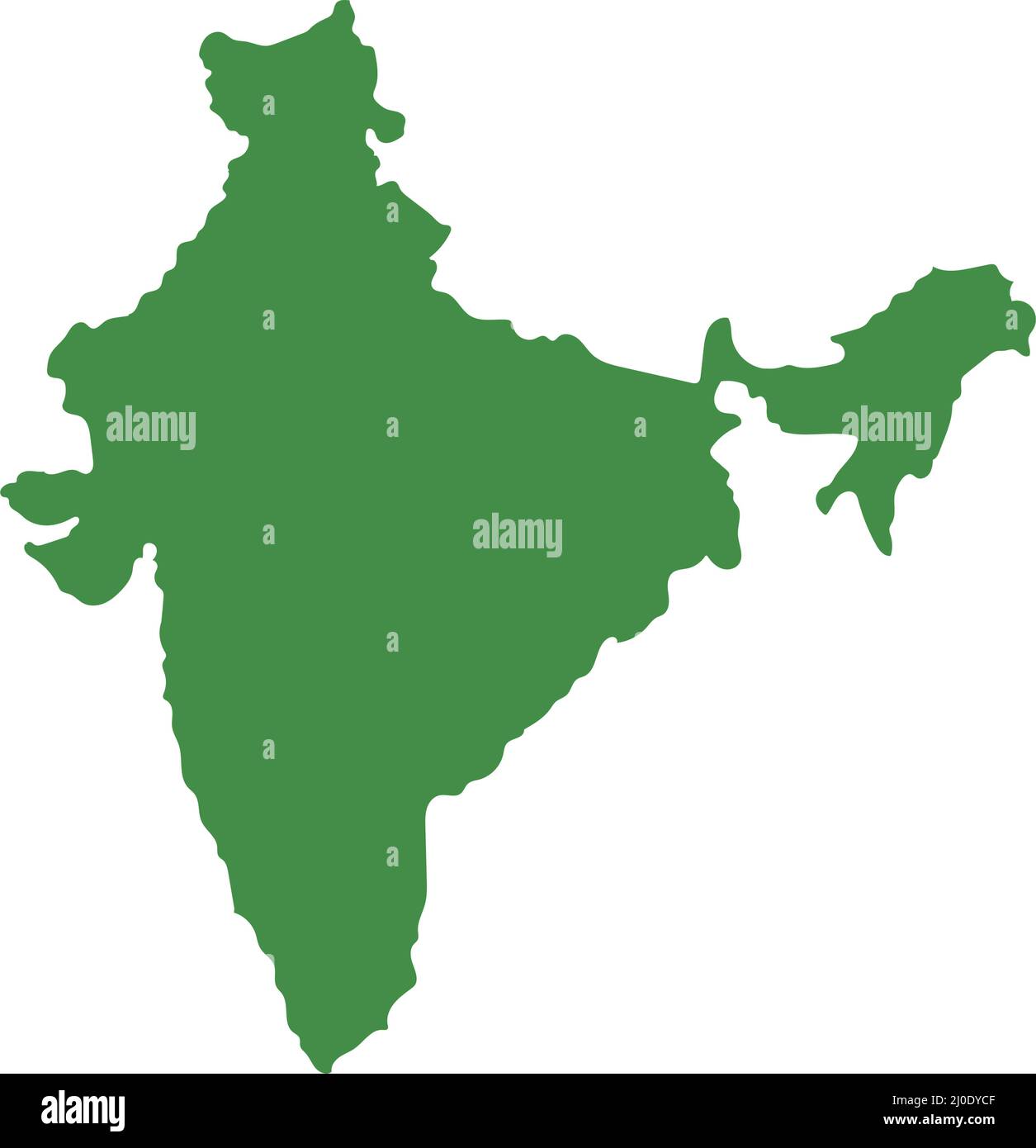 Karte von Indien. Länder in Südostasien. Bearbeitbarer Vektor. Stock Vektor