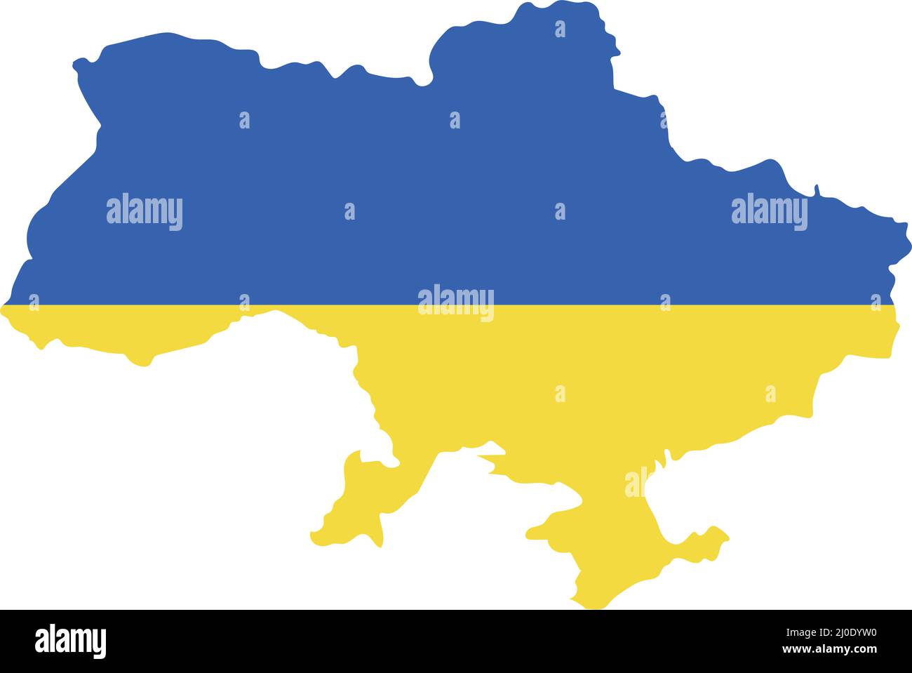 Ukrainischer Kontinent mit ukrainischem Flaggenmuster. Flagge der Ukraine. Bearbeitbarer Vektor. Stock Vektor