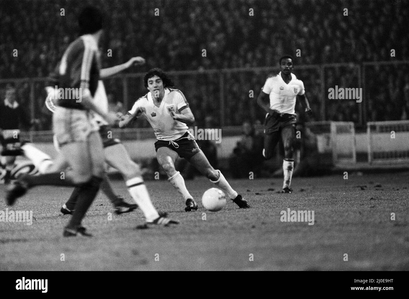 England / Republik Irland. UEFA European Championship Group 1. Endergebnis, 2-0 für England, 6.. Februar 1980. Stockfoto