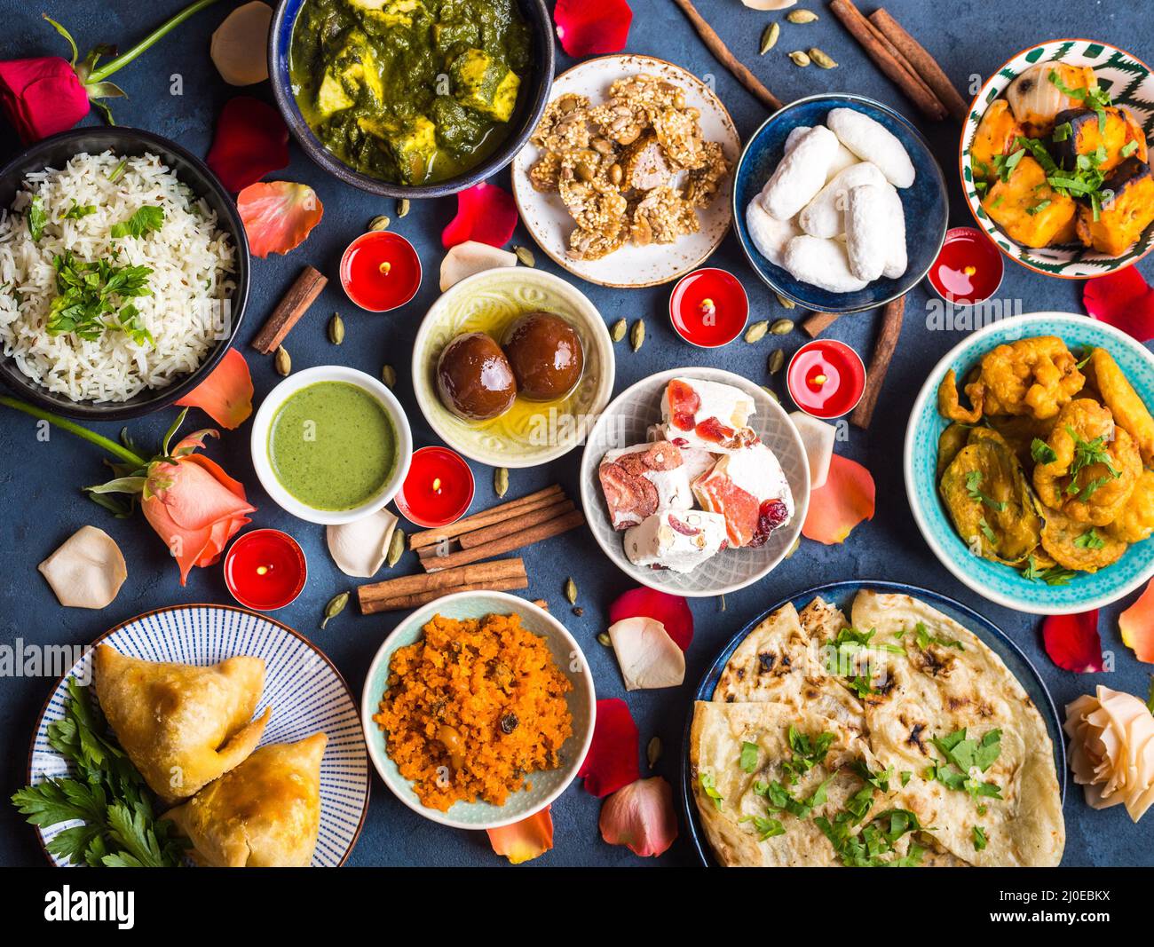 Essen für Indische festival Diwali Stockfoto