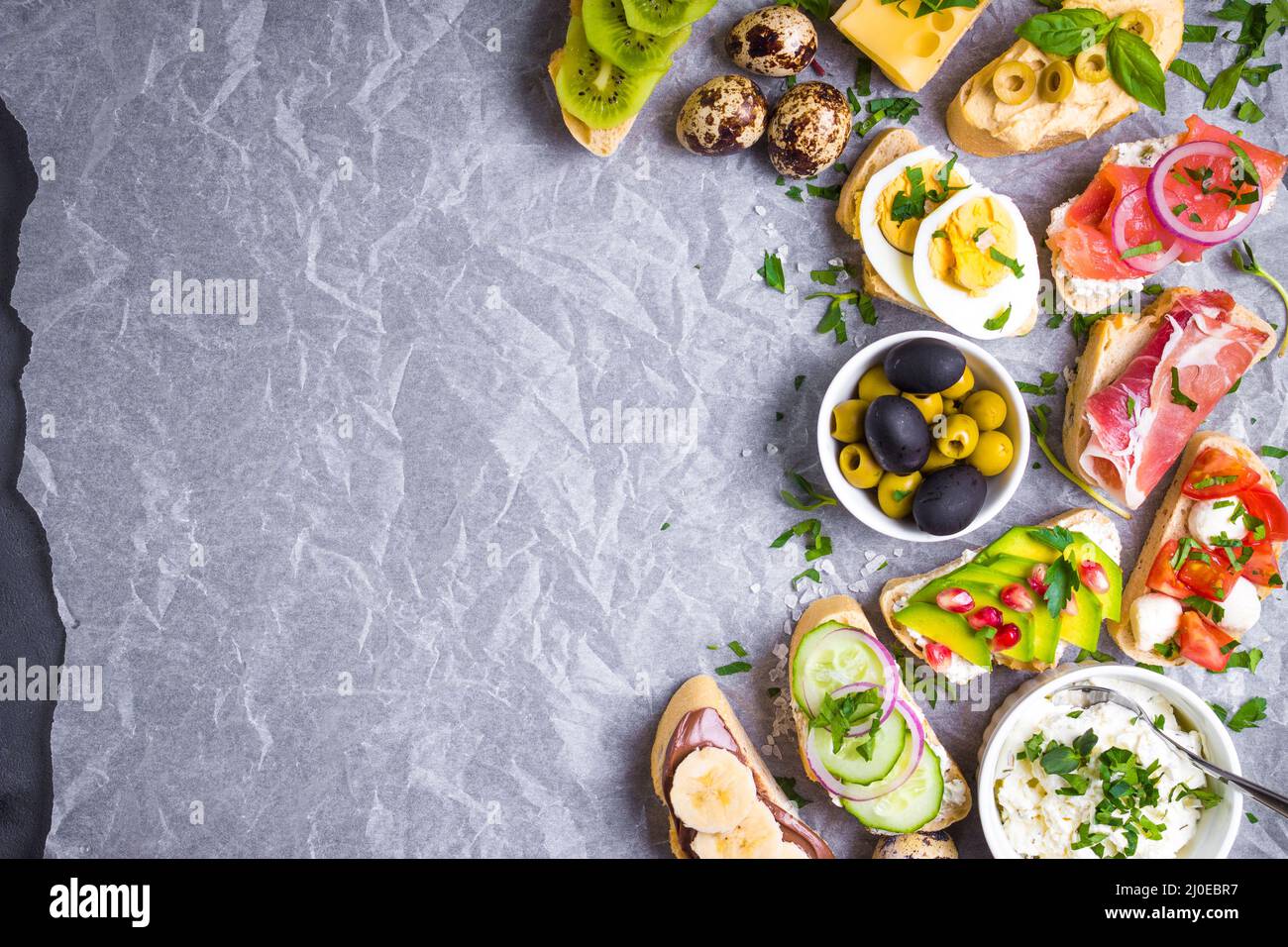Sandwiches Hintergrundfarbe festlegen Stockfoto