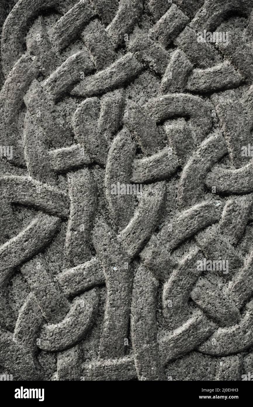 Keltisches Muster In Stein Stockfoto