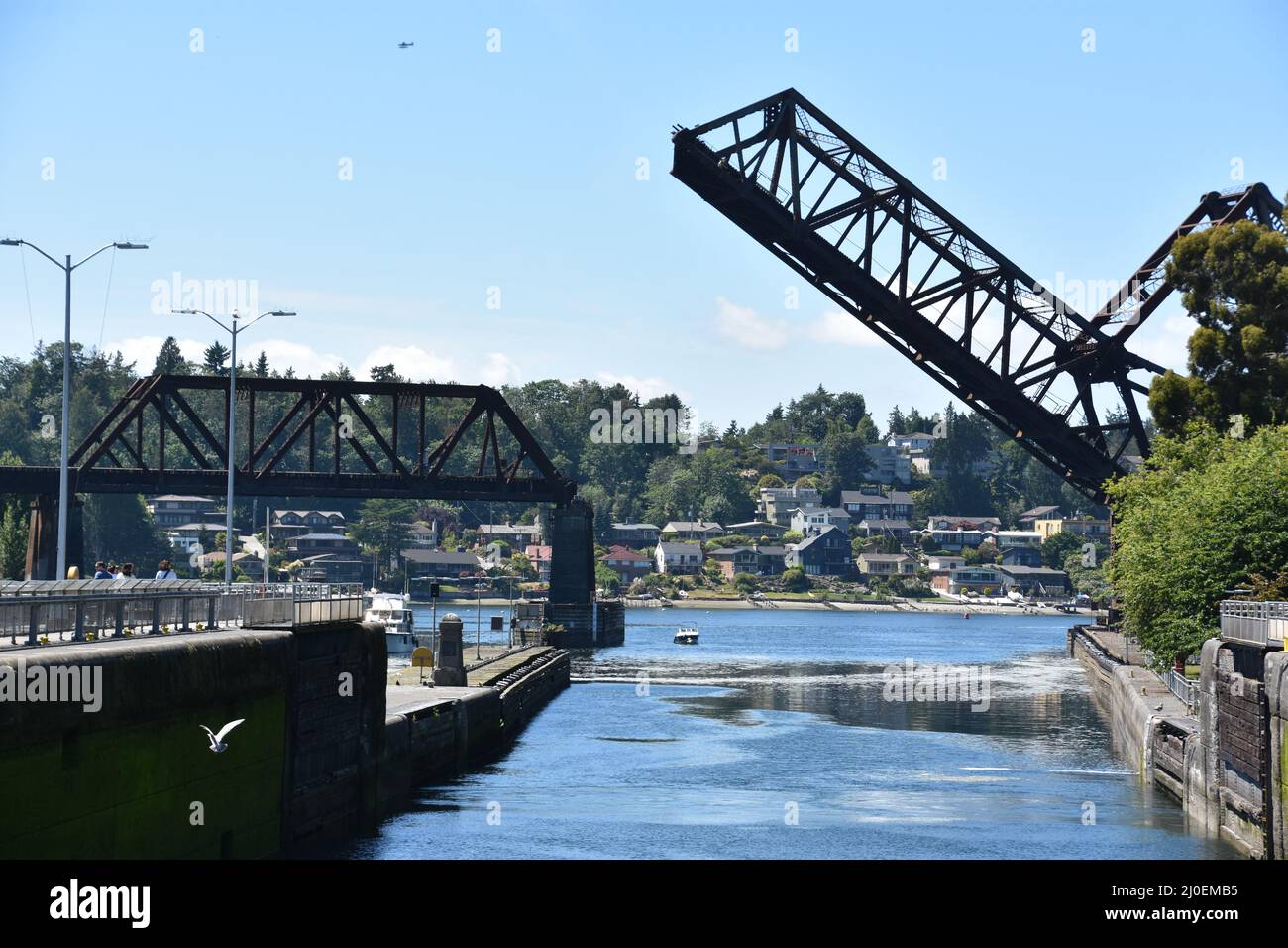 Hiram M. Chittenden Locks (Ballard Locks) in Seattle, Washington Stockfoto