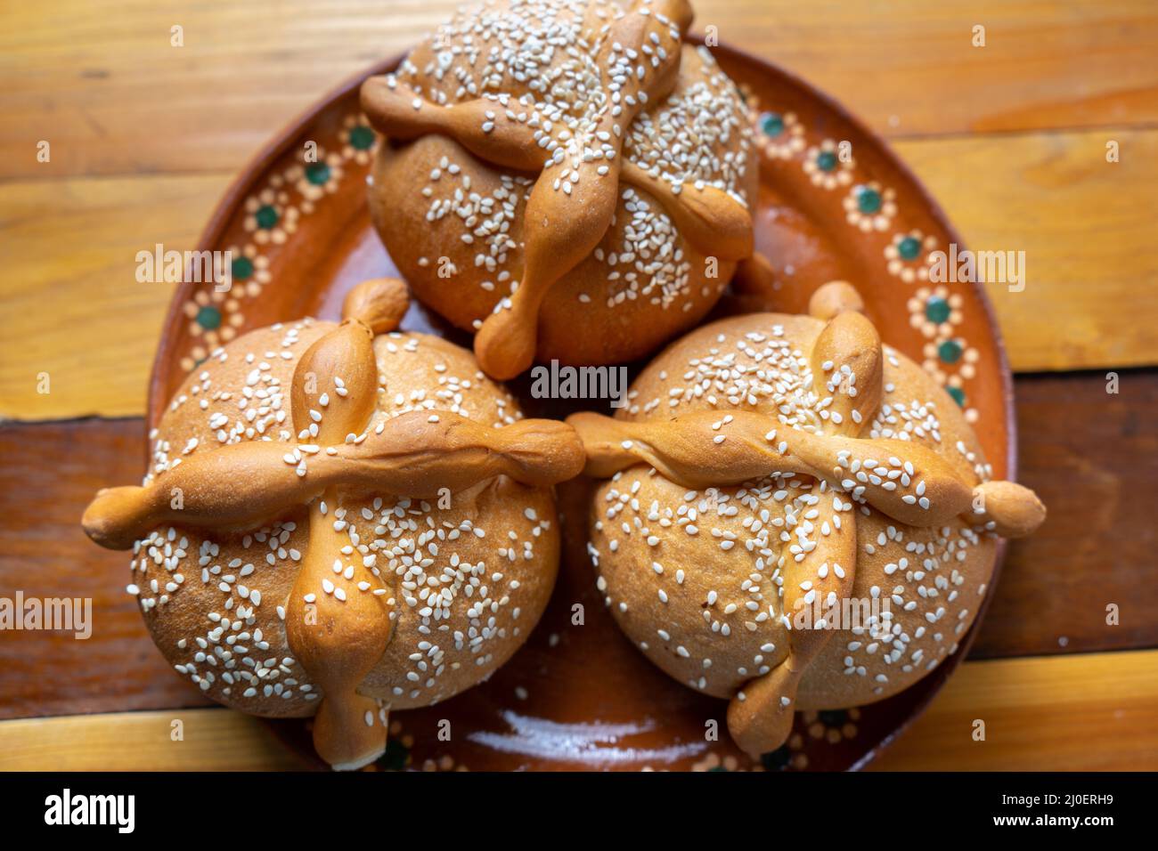 Traditionelles mexikanisches Totenbrot Stockfoto