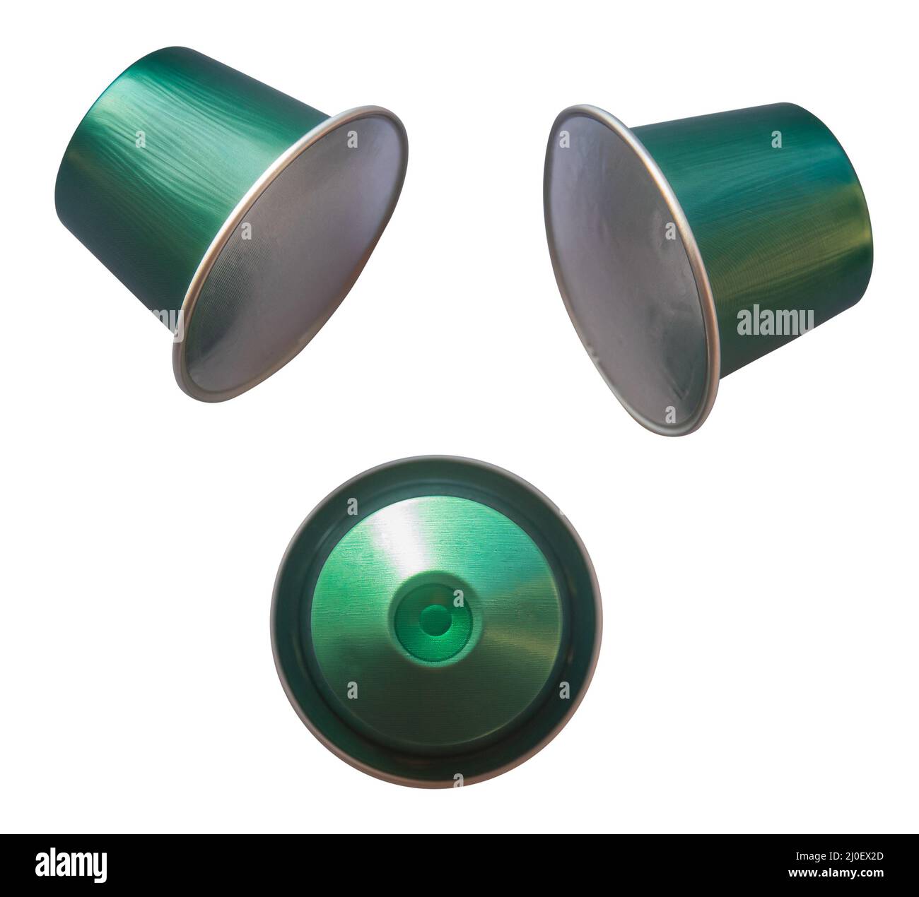 Isolierte Kaffeepoden Stockfoto