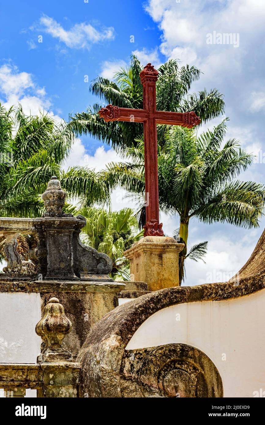 Alte Kirchenwand mit Ornamenten in barocker Architektur Stockfoto
