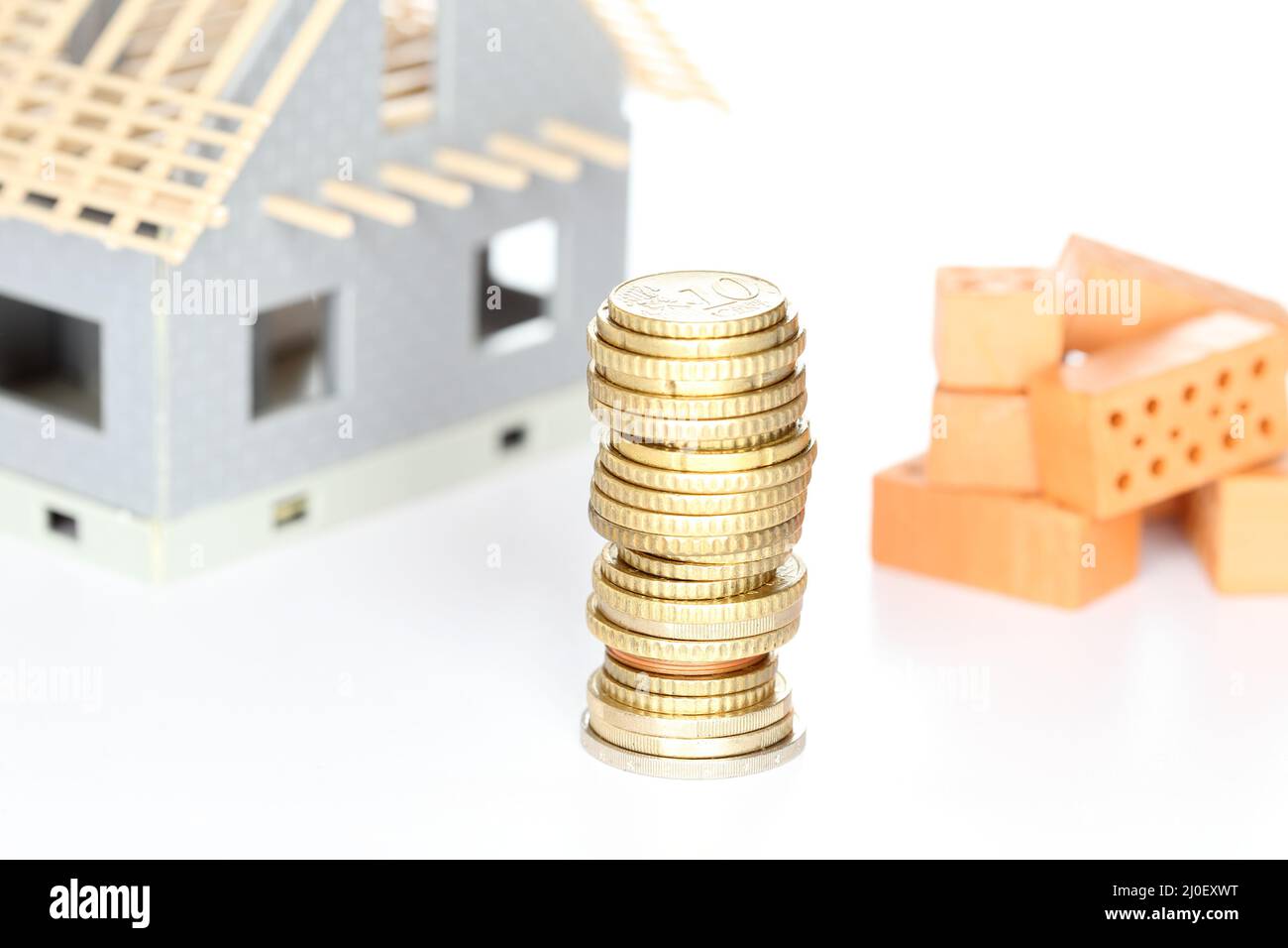 Geld und Haus Symbol Stockfoto