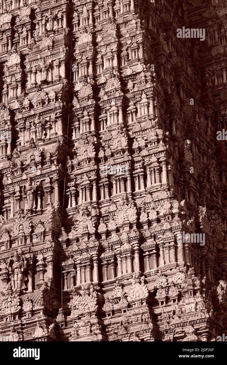 Monochromes Bild des Madurai meenakshi amman Tempels Tamil Nadu Stockfoto