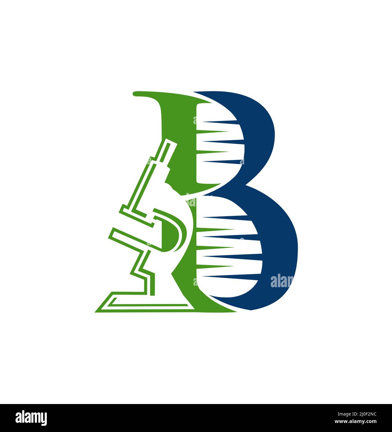 Ein Vektor-Illustrationssatz von DNA-Diagnostikmonogramm Logo Buchstabe B Stock Vektor