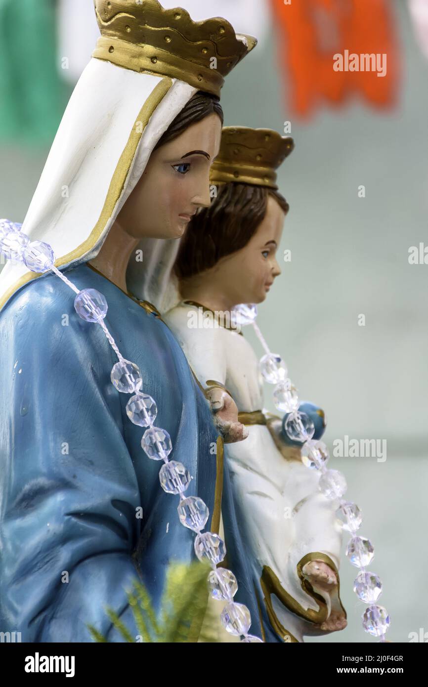 Religiöses Bild der Muttergottes Jesu Stockfoto
